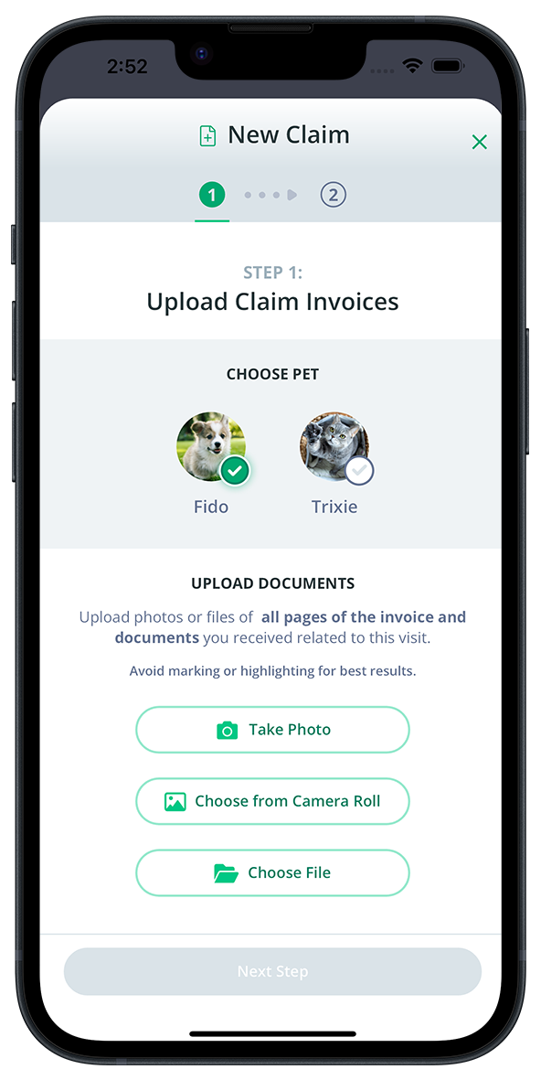 User-friendly mobile app featuring adding claim invoices for efficient claim submission.